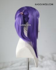 M-2 / KA057 ┇ 50CM / 19.7" cool purple pigtails base wig with long bangs.