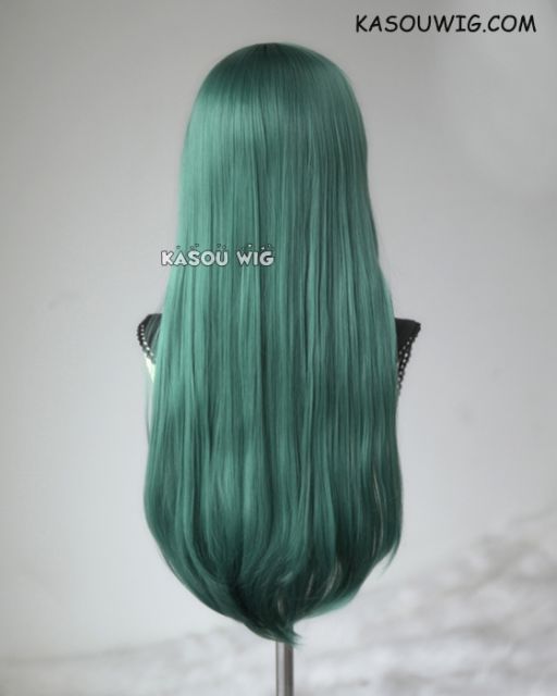 L-2 / KA065 dark olive green 75cm long straight wig . Heating Resistant fiber