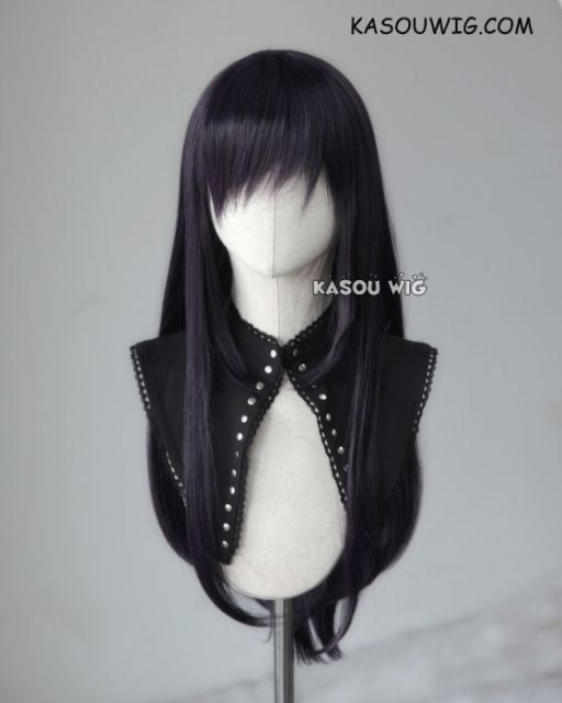 L-2 / SP31 deep purple 75cm long straight wig . Heating Resistant fiber