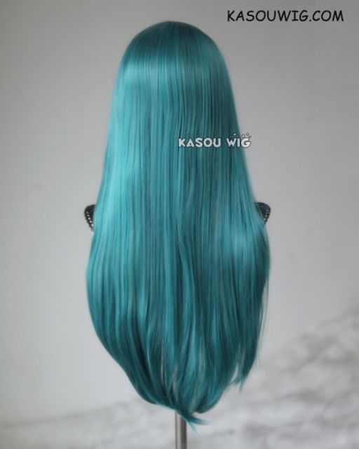 L-2 / KA064 dark green 75cm long straight wig . Heating Resistant fiber