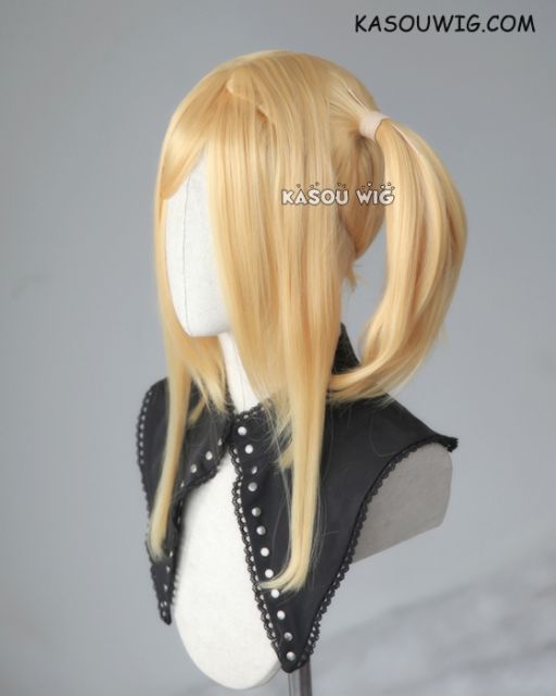 M-2 / SP01 ┇ 50CM / 19.7" pastel yellow blonde pigtails base wig with long bangs.