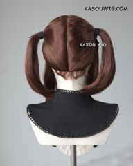 M-2 / KA027 ┇ 50CM / 19.7" Coffee Brown pigtails base wig with long bangs.
