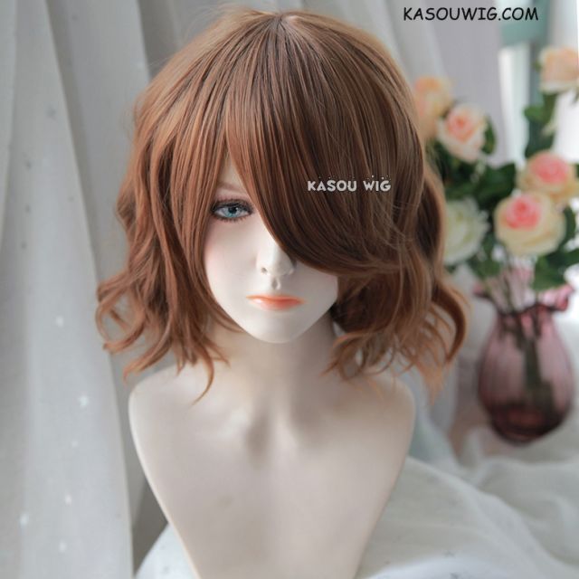 S-4 / KA024 light brown loose beach waves lolita . harajuku wig with bangs .35cm .