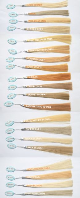 Yellow, Blonde, Golden color samples