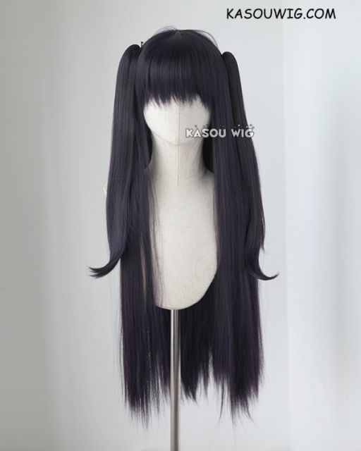 90cm / 35.5" Fire Emblem Awakening Tharja deep purple long straight wig with 2 ponytails .SP31