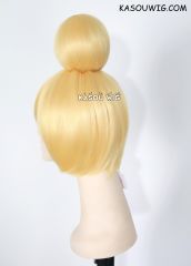 Tinkerbell short blonde cosplay wig with cute bun on top