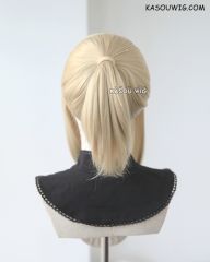 S-3 / KA009 Beach Blonde ponytail base wig with long bangs.
