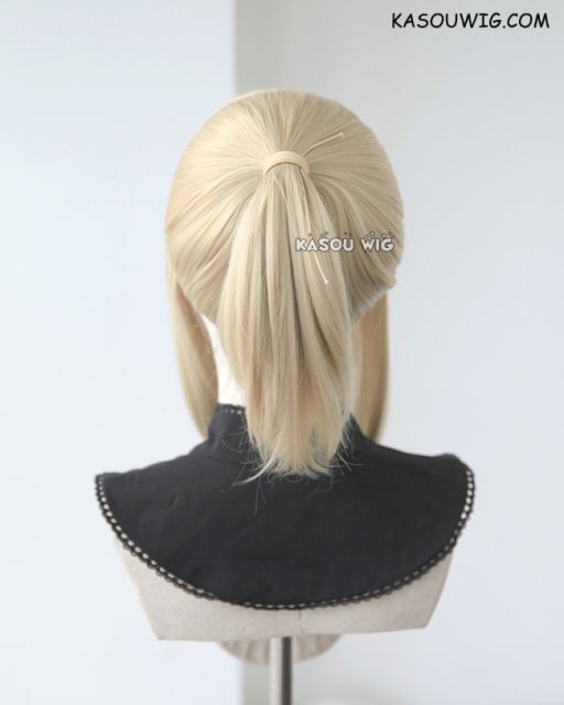 S-3 /  KA009 Beach Blonde ponytail base wig with long bangs.