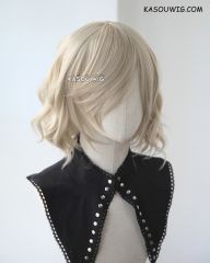 S-4 / SP02 sand blonde loose beach waves lolita . harajuku wig with bangs .35cm .