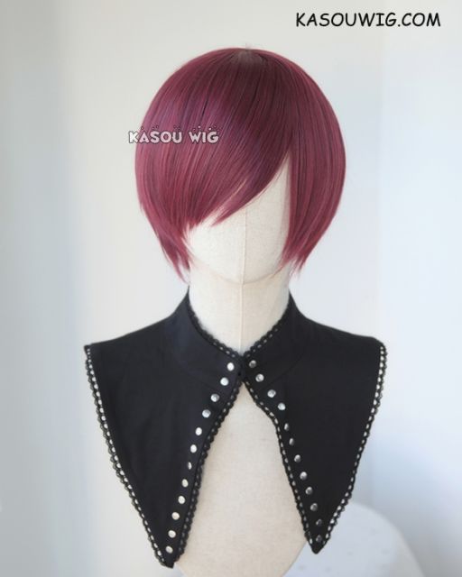 S-2 / SP18 wine red short bob smooth cosplay wig with long bangs
