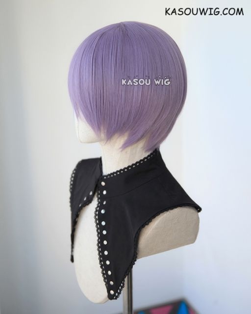 S-2 / SP33 grayish purple short bob smooth cosplay wig with long bangs