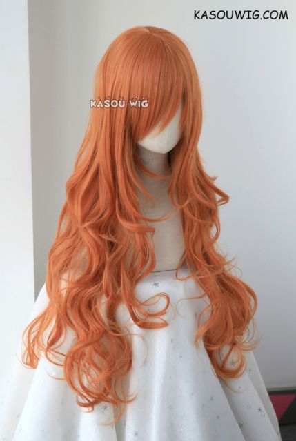 L-3 / SP15 pumpkin orange long layers loose waves cosplay wig