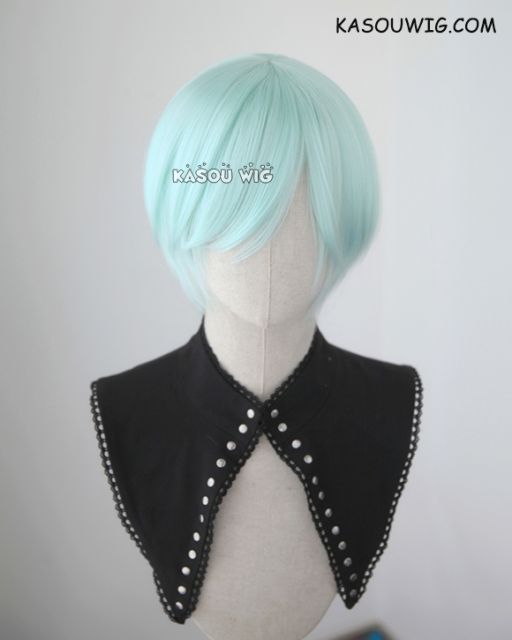 S-2 / SP16 pastel mint green short bob smooth cosplay wig with long bangs