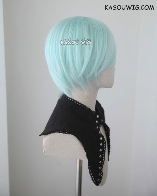 S-2 / SP16 pastel mint green short bob smooth cosplay wig with long bangs
