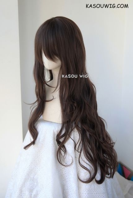 L-3 / KA030 deep brown long layers loose waves cosplay wig