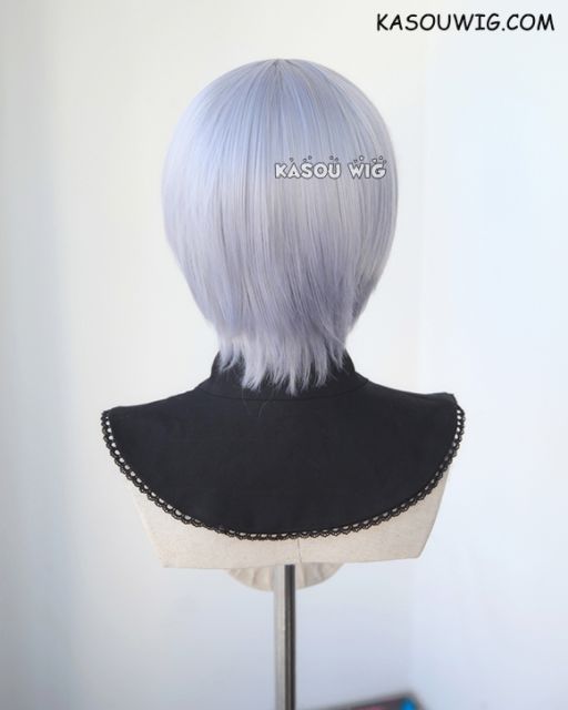 S-2 / SP26 silver Lavender short bob smooth cosplay wig with long bangs