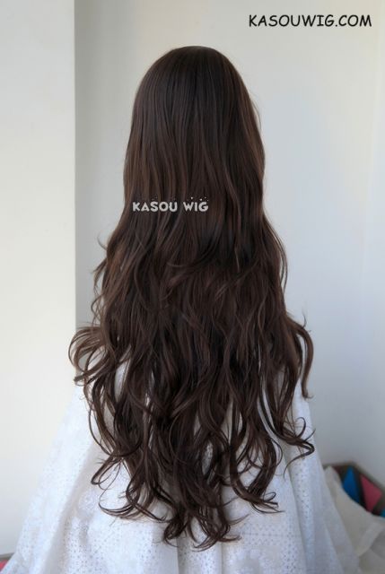 L-3 / KA030 deep brown long layers loose waves cosplay wig