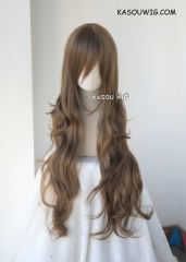 L-3 / KA025 Raw Umber brown long layers loose waves cosplay wig