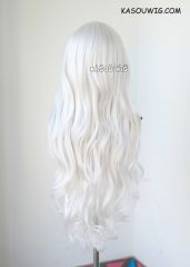 L-3 / KA002 silver white long layers loose waves cosplay wig . heat-resistant fiber