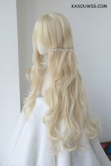 L-3 / KA006 light blonde long layers loose waves cosplay wig . heat-resistant fiber