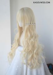 L-3 / SP17 light cream blonde long layers loose waves cosplay wig