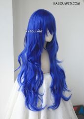L-3 / KA050 royal blue long layers loose waves cosplay wig . heat-resistant fiber
