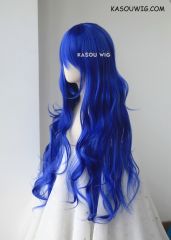L-3 / KA050 royal blue long layers loose waves cosplay wig . heat-resistant fiber