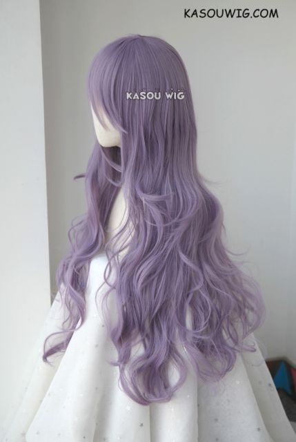 L-3 / SP33 grayish purple long layers loose waves cosplay wig . heat-resistant fiber