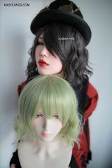 S-4 / SP09 dark gray beach waves lolita . harajuku wig with bangs .35cm .