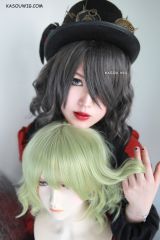 S-4 / SP09 dark gray beach waves lolita . harajuku wig with bangs .35cm .
