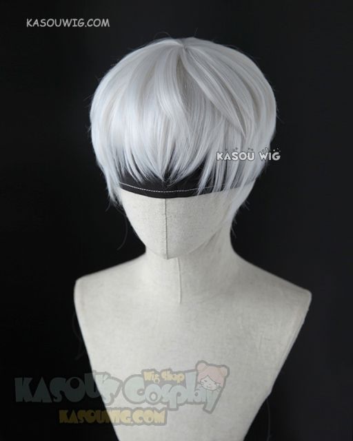 ( 3 colors) NieR: Automata 9S / Jujutsu Kaisen Inumaki Toge short bob haircut white cosplay wig
