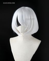 ( 2 colors ) NieR: Automata 2B short bob silver white cosplay wig with long bangs