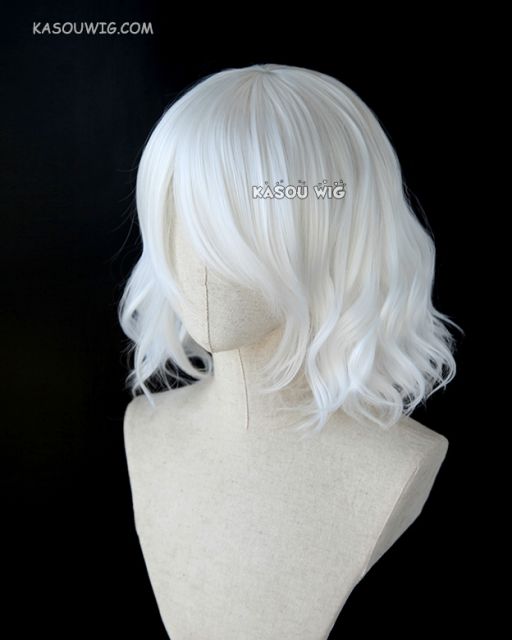 S-4 / KA001 snow white loose beach waves lolita . harajuku wig with bangs .35cm .