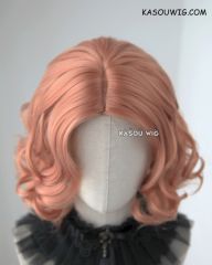 Persona 5 Haru Okumura dusty peach short curly cosplay wig