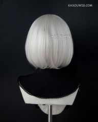( 2 colors ) NieR: Automata 2B short bob silver white cosplay wig with long bangs