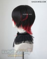 Red Ruby Rose short layers dark brown red omber cosplay wig
