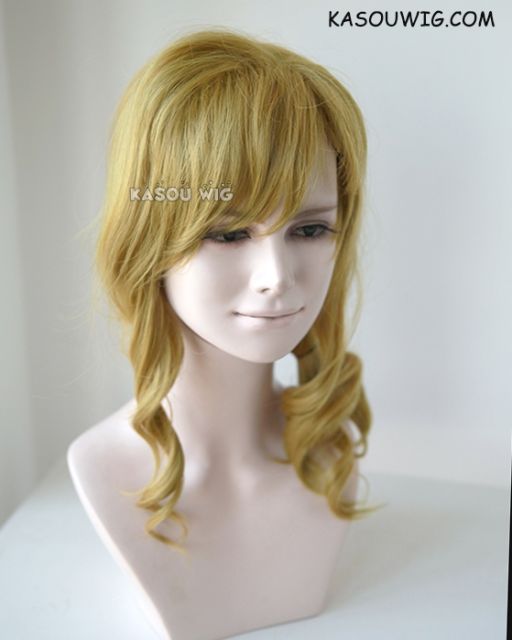 Gekkan Shojo Nozaki kun Yuzuki Seo wavy greenish-blonde shoulder length ponytail cosplay wig