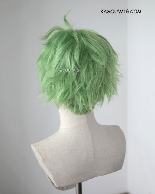 Danganronpa V3 Amami Rantaro blondish green pre-styled short wavy wig