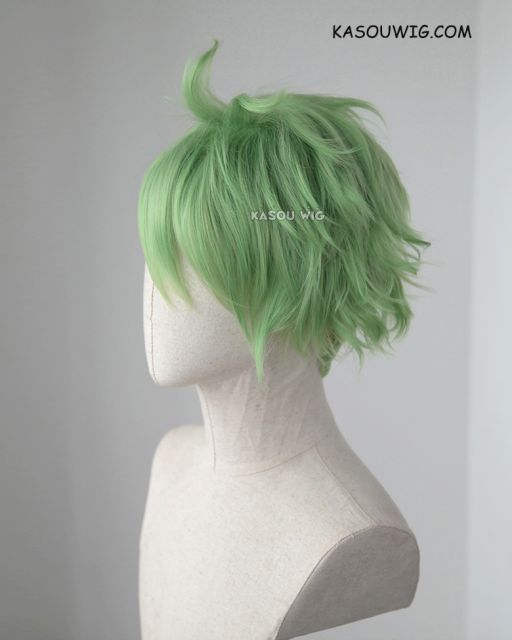 Danganronpa V3 Amami Rantaro blondish green pre-styled short wavy wig