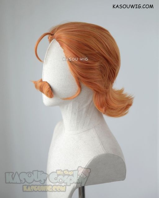 Voltron: Legendary Defender Coran short slicked back orange wig with mustache