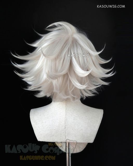 [ 2 colors] Hazbin Hotel Angel Dust Danganronpa V3 Kiibo Fate Apocrypha FGO Karna pearl white thick spiky short wig