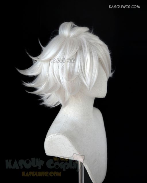 [ 2 colors] Hazbin Hotel Angel Dust Danganronpa V3 Kiibo Fate Apocrypha FGO Karna pearl white thick spiky short wig