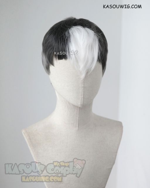 Voltron: Legendary Defender Shiro short grayish black wig with white forelock
