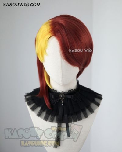 Houseki no Kuni Rutile umber red yellow split cosplay wig
