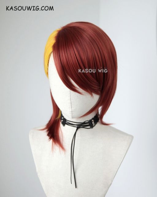Houseki no Kuni Rutile umber red yellow split cosplay wig