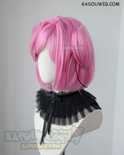 [2 styles] Doki Doki Literature Club Natsuki pink cosplay wig with chibi twin tails