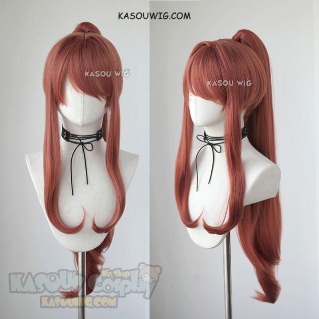 DDLC Doki Doki Literature Club Monika pinkish brown ponytail cosplay wig