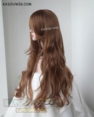 L-3 / KA024 light brown long layers loose waves cosplay wig . heat-resistant fiber
