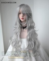 L-3 / KA003 light gray long layers loose waves cosplay wig . heat-resistant fiber