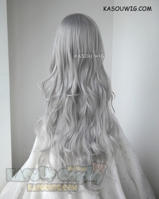 L-3 / KA003 light gray  long layers loose waves cosplay wig . heat-resistant fiber